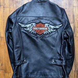 Victory motorcycles Harley Davidson leather jacket, XL, Black